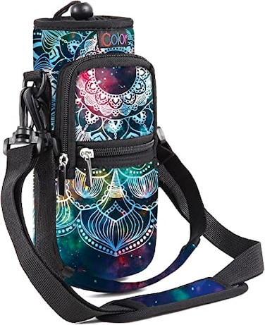 icolor Water Bottle Carrier Bag Holder 25324064ozAdjustable Padded Shoulder Handle Strap Sports Sling Hiking PackInsulated Neoprene Wide Mouth Bottle Sleeve