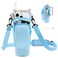 JEBEALUO Water Bottle Carrier Bag with Phone Pocket for Stanley Cup 4030 oz Water Bottle Holder with Adjustable Strap Straw Cover Stanley Cup Accessories Blue