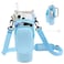 JEBEALUO Water Bottle Carrier Bag with Phone Pocket for Stanley Cup 4030 oz Water Bottle Holder with Adjustable Strap Straw Cover Stanley Cup Accessories Blue