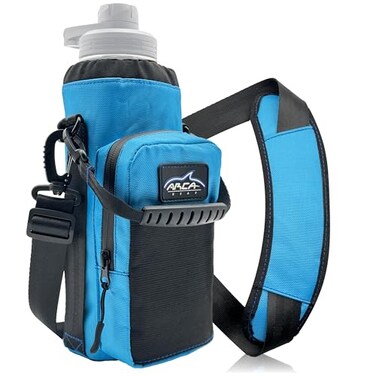Arca Gear 40 oz Hydro Carrier Insulated Water Bottle Sling wCarry Handle Shoulder Strap Wallet and Two Pouches The Perfect Flask Accessory Lagoon Blue