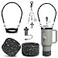 VirgoCCY 5PCS Stanley Cup Accessories Set 3040 Oz Includes 1 Glitter Straw Covers 1 Glitter Handle Strap 1 Straw Adapters Charm Blank with 1 Cross Charms and 1 Glitter Silicone Boot Black