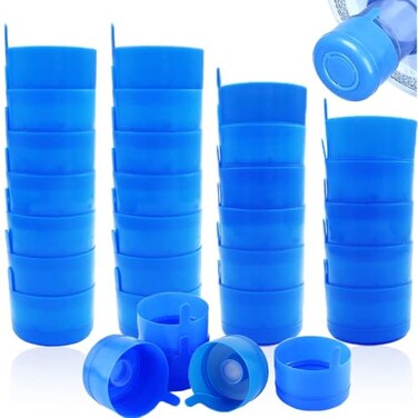 Qiuttnqn 30 Pack Gallon Water Bottle CapsNon Spill Water Bottle Caps for 55mm 3 and 5 Gallon Water JugsNon Spill Caps Reusable Snap on Cap