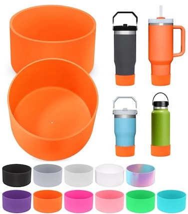 PICcircuit 2PCS for Stanley Boot Silicone Bottom for Quencher Adventure 40oz 30oz IceFlow 20oz 30oz Bottlefor Hydroflask Tumbler 1224oz for Stanley Cup Accessories Avoid ScratchesNoise