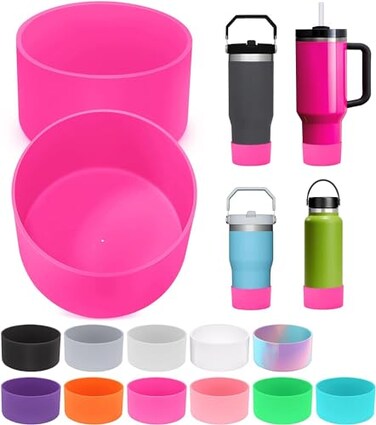 PICcircuit 2PCS for Stanley Boot Silicone Bottom for Quencher Adventure 40oz 30oz IceFlow 20oz 30oz Bottlefor Hydroflask Tumbler 1224oz for Stanley Cup Accessories Avoid ScratchesNoise
