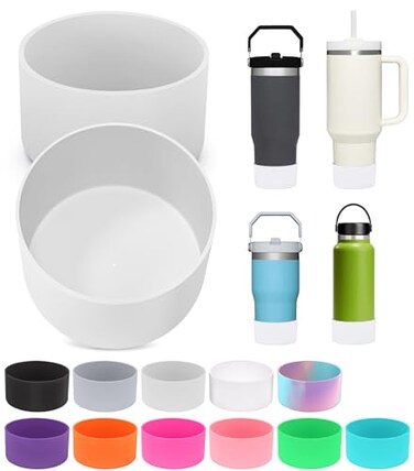 PICcircuit 2PCS for Stanley Boot Silicone Bottom for Quencher Adventure 40oz 30oz IceFlow 20oz 30oz Bottlefor Hydroflask Tumbler 1224oz for Stanley Cup Accessories Avoid ScratchesNoise