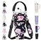 AceTreker Water Bottle Carrier Bag with Paracord Handle for Stanley 30 oz Tumbler Neoprene Insulated Mug Sleeve Sling with 2 Pockets Adjustable Strap Straw Cap for Stanley Cup AccessoriesBlack Flower
