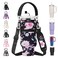 AceTreker Water Bottle Carrier Bag with Paracord Handle for Stanley 30 oz Tumbler Neoprene Insulated Mug Sleeve Sling with 2 Pockets Adjustable Strap Straw Cap for Stanley Cup AccessoriesBlack Flower