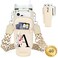 LOKASS Personalized Water Bottle Holder with Strap for Stanley Cup Accessories 40 oz Initial Stanley Cup Holder Carrier Bag with Phone Pocket Stylish Tumbler Accessories for Everyday Carry Beige A