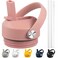 FLORAPELL Straw lid for Yeti Rambler 18 26 36 64 oz Lid with Straws and Flexible Handle Replacement Cap for Yeti 18oz 26oz 36oz 64oz Rambler Water Bottle Straw Cap Sandstone Pink