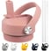 FLORAPELL Straw lid for Yeti Rambler 18 26 36 64 oz Lid with Straws and Flexible Handle Replacement Cap for Yeti 18oz 26oz 36oz 64oz Rambler Water Bottle Straw Cap Sandstone Pink