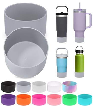 PICcircuit 2PCS for Stanley Boot Silicone Bottom for Quencher Adventure 40oz 30oz IceFlow 20oz 30oz Bottlefor Hydroflask Tumbler 1224oz for Stanley Cup Accessories Avoid ScratchesNoise