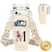 LOKASS Personalized Water Bottle Holder with Strap for Stanley Cup Accessories 40 oz Initial Stanley Cup Holder Carrier Bag with Phone Pocket Stylish Tumbler Accessories for Everyday Carry Beige M