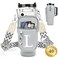LOKASS Personalized Water Bottle Holder with Strap for Stanley Cup Accessories 40 oz Initial for Stanley Cup Holder Carrier Bag with Phone Pocket Everyday Carry Tumbler Accessories Gray