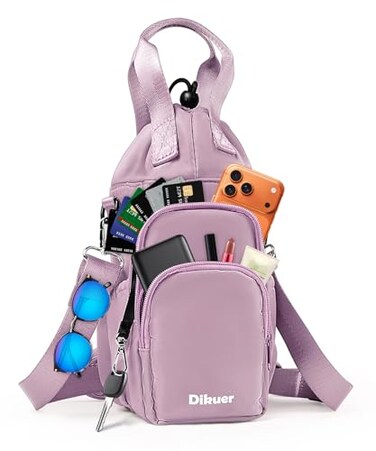 Dikuer Water Bottle Holder with Strap 4 Big Pockets with Compartment 24oz32oz40oz Crossbody Water Bottle Carrier Bag