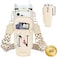 LOKASS Personalized Water Bottle Holder with Strap for Stanley Cup Accessories 40 oz Initial Stanley Cup Holder Carrier Bag with Phone Pocket Stylish Tumbler Accessories for Everyday Carry Beige N