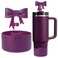 Oddyami Cup Accessories Set for StanleyIncluding 1Pcs Cute Bow Straw Cover Caps 10mm Reusable Straw Toppers1Pcs Silicone Boot Sleeve for Stanley Quencher H20 Tumbler with Handle 3040oz Plum