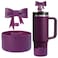 Oddyami Cup Accessories Set for StanleyIncluding 1Pcs Cute Bow Straw Cover Caps 10mm Reusable Straw Toppers1Pcs Silicone Boot Sleeve for Stanley Quencher H20 Tumbler with Handle 3040oz Plum