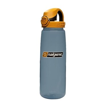 Nalgene Sustain Tritan BPAFree On The Fly Water Bottle Made with Material Derived from 50 Plastic Waste Using ISCC Mass Balance 24 OZ Rhino with BrownBlack