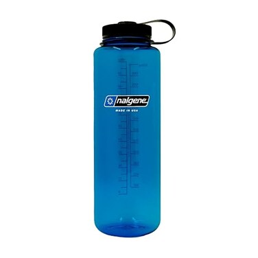 Nalgene 48 oz Wide Mouth Water Bottle BPAFree Durable Leak Proof Large Lightweight for Hiking Gym Sports Blue