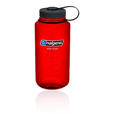 Nalgene Tritan Wide Mouth BPAFree Water Bottle Red w Black Cap 32Ounces