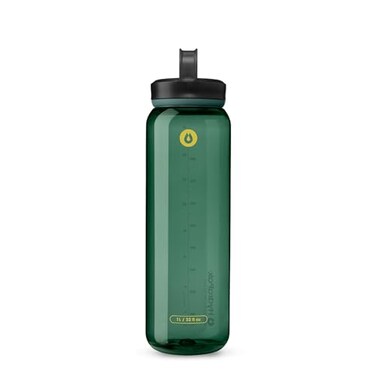 HydraPak Recon Clip Carry Wide Mouth Recycled Plastic Water Bottle 32oz Eco Friendly BPA Free Tethered Cap Aspen Green