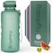 Hydracy 2L Large Water Bottle Shatterproof BPA Free Tritan Plastic Leakproof Zero Condensation With Detachable Carry Strap Spillproof Lid Convenient Silicon Spout Ideal for Gym Yoga