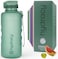 Hydracy 2L Large Water Bottle Shatterproof BPA Free Tritan Plastic Leakproof Zero Condensation With Detachable Carry Strap Spillproof Lid Convenient Silicon Spout Ideal for Gym Yoga