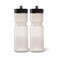 50 Strong Sports Water Bottles 2Pack Reusable 22 oz BPAFree Plastic Bottles with Pull Top Cap Top Rack Dishwasher Safe Fits Most Bike Cages Brand Clear