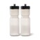 50 Strong Sports Water Bottles 2Pack Reusable 22 oz BPAFree Plastic Bottles with Pull Top Cap Top Rack Dishwasher Safe Fits Most Bike Cages Brand Clear