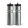 50 Strong Sports Water Bottles 2Pack Reusable 22 oz BPAFree Plastic Bottles with Pull Top Cap Top Rack Dishwasher Safe Fits Most Bike Cages Brand Silver