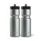50 Strong Sports Water Bottles 2Pack Reusable 22 oz BPAFree Plastic Bottles with Pull Top Cap Top Rack Dishwasher Safe Fits Most Bike Cages Brand Silver
