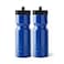 50 Strong Sports Water Bottles 2Pack Reusable 22 oz BPAFree Plastic Bottles with Pull Top Cap Made in USA Top Rack Dishwasher Safe Fits Most Bike Cages Brand Blue
