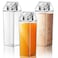 Remerry 3 Pcs 34oz Milk Carton Water Bottle Square Plastic Coffee Portable Reusable Milk Carton Cup Leakproof Juice BottleClear