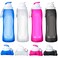 Zopeal 4 Pieces Collapsible Water Bottles Roll up Folding Silicone Foldable Leak Proof Water Bottles for Sports Traveling Riding Camping Hiking Backpack