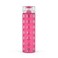 Ello Syndicate 20oz Reusable Glass Water Bottle with OneTouch Leak Proof Flip Lid and Protective NonSlip Silicone Sleeve and Carry Loop for Coffee Tea and Water BPAfree Dishwasher Safe Pink