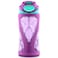 ZULU Torque 16oz Plastic Kids Water Bottle with Silicone Sleeve and LeakProof Locking Flip Lid Soft Touch Carry Loop for School Backpack Lunchbox BPAFree Dishwasher Safe Purple