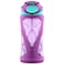 ZULU Torque 16oz Plastic Kids Water Bottle with Silicone Sleeve and LeakProof Locking Flip Lid Soft Touch Carry Loop for School Backpack Lunchbox BPAFree Dishwasher Safe Purple