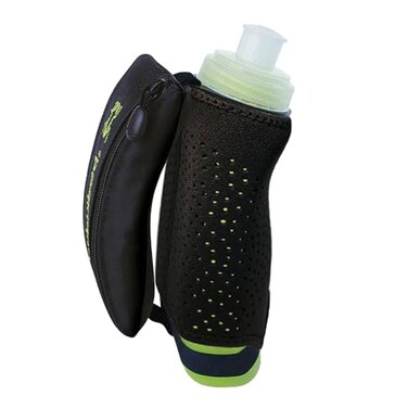 Amphipod Hydraform Handheld ThermalLite Water Bottle BPAFree Insulated Sleeve Storage Pocket for Running Walking 12 oz Black