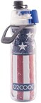 O2COOL Mist N Sip Misting Water Bottle 2in1 Mist And Sip Function With No Leak Pull Top Spout Reusable Sports Water Bottle 20 oz Patriot