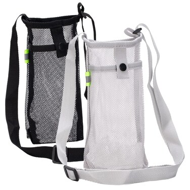 ROGOWOL 2 Pack Portable Water Bottle Bag with Adjustable Shoulder Strap Foldable Lightweight Beach Water Bottle Sling Bag for Sports Gym Hiking Camping Walking