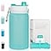 PLTCAT Collapsible Water Bottle 19oz Foldable Bottle BPA Free Reusable Lightweight LeakProof Travel Silicone Water Bottle for Travel Gym Hiking Office Camping Green