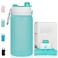PLTCAT Collapsible Water Bottle 19oz Foldable Bottle BPA Free Reusable Lightweight LeakProof Travel Silicone Water Bottle for Travel Gym Hiking Office Camping Green