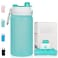 PLTCAT Collapsible Water Bottle 19oz Foldable Bottle BPA Free Reusable Lightweight LeakProof Travel Silicone Water Bottle for Travel Gym Hiking Office Camping Green