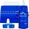 Elite Tech Gear Elite Screens Collapsible Water Bottles 10Pack 169 oz Blue Foldable Reusable Water Bottle with Carabiner Strap for Hiking Camping Cycling Long Flight MustHaves Theme Park Essentials