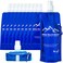 Elite Tech Gear Elite Screens Collapsible Water Bottles 10Pack 169 oz Blue Foldable Reusable Water Bottle with Carabiner Strap for Hiking Camping Cycling Long Flight MustHaves Theme Park Essentials