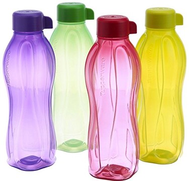 Tupperware Eco Sports 1 Litre Aqua Safe Water Bottle Set of 4 32 Oz