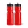 50 Strong Sports Water Bottles 2Pack Reusable 22 oz BPAFree Plastic Bottles with Pull Top Cap Made in USA Top Rack Dishwasher Safe Fits Most Bike Cages Brand Red