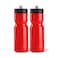 50 Strong Sports Water Bottles 2Pack Reusable 22 oz BPAFree Plastic Bottles with Pull Top Cap Made in USA Top Rack Dishwasher Safe Fits Most Bike Cages Brand Red