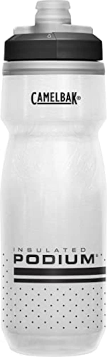 CamelBak Podium Chill Insulated Bike Squeeze Water Bottle Cold Retention for Cycling 21oz WhiteBlack