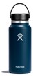 Hydro Flask Water Bottle Insulated Stainless Steel Wide Mouth Flex Lid Non Spill Leakproof and Refillable in 32 Oz Indigo Blue
